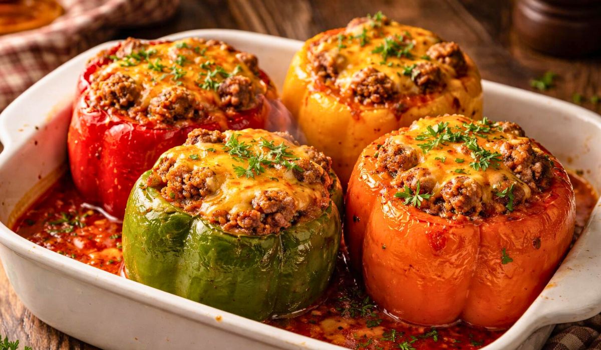 Old Fashioned Stuffed Bell Peppers Recipe - Livy Cooks