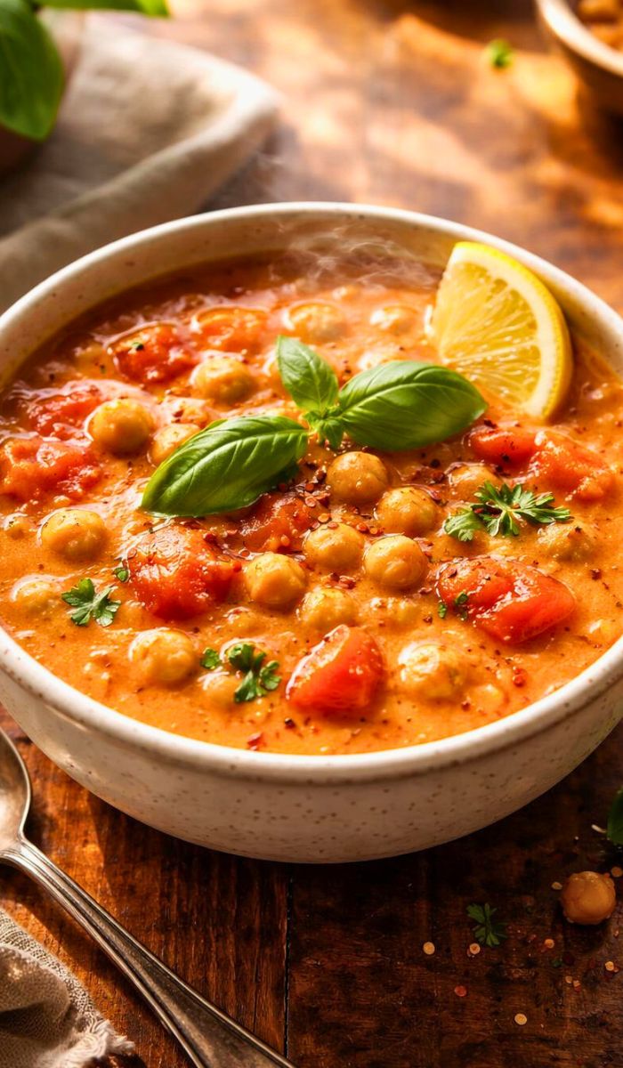 Chickpea Tomato Soup Recipe