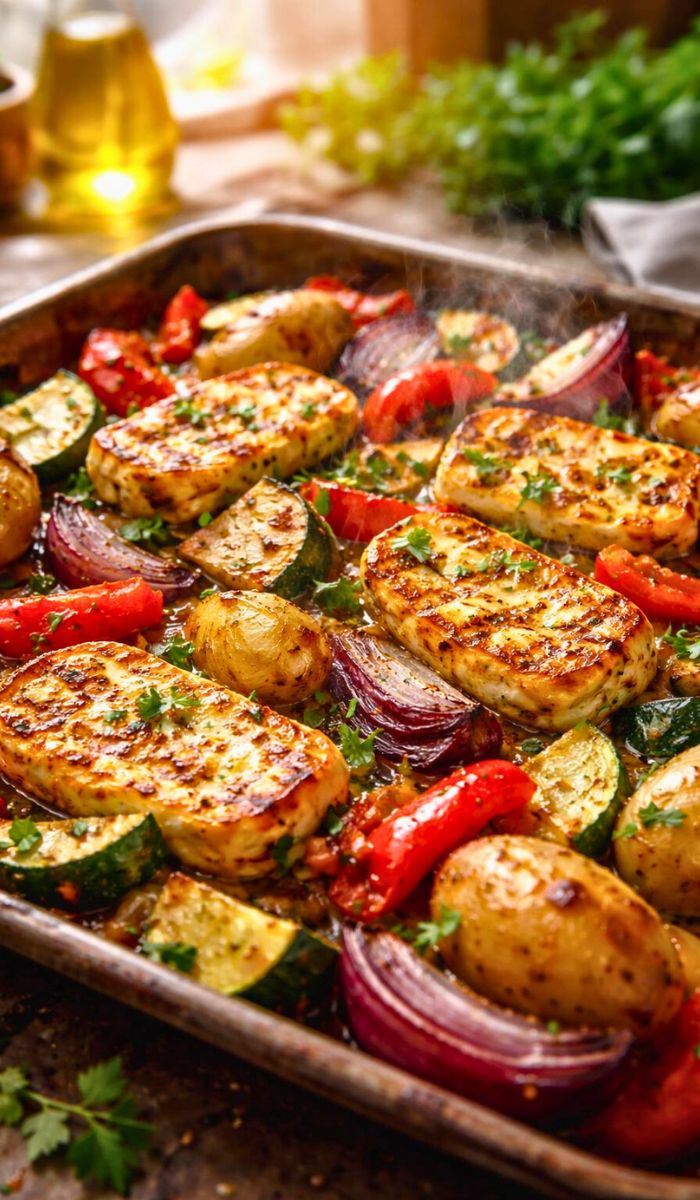 Hairy Bikers Halloumi Tray Bake Recipe