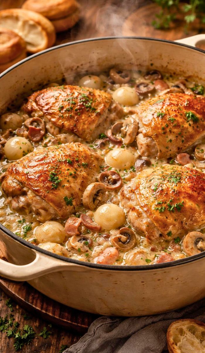 Julia Child Coq au Vin Blanc Recipe