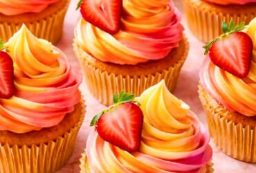 Mango Strawberry Sunset Cupcakes Recipe