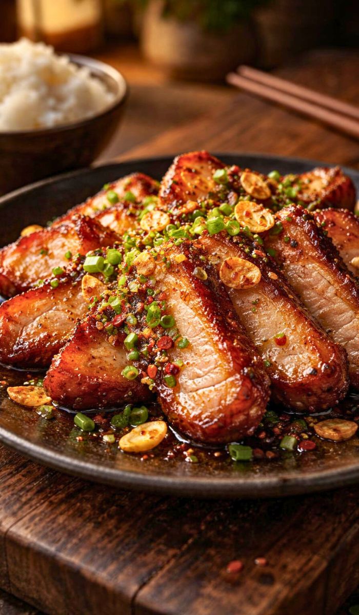 Crispy Garlic Pork Jowl Recipe