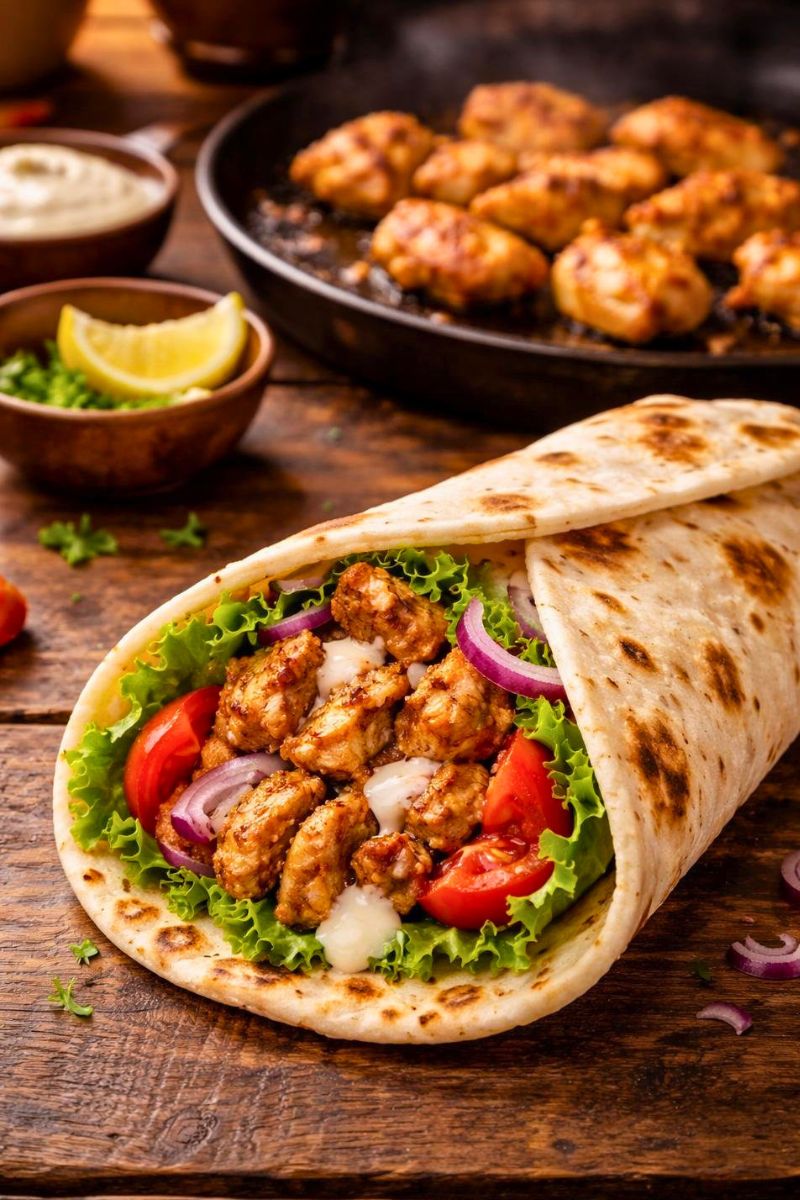 Chicken Shawarma Bread on Tawa Recipe