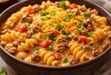 Creamy Rotel Pasta with Ground Beef Recipe