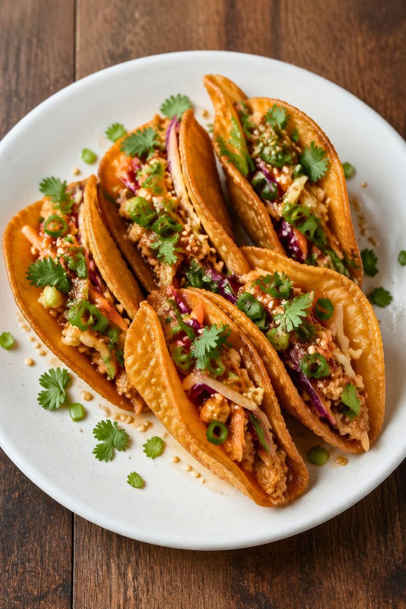 Crispy Chicken Wonton Tacos Recipe