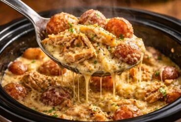 Crockpot Garlic Parmesan Chicken and Potatoes Skillet Recipe