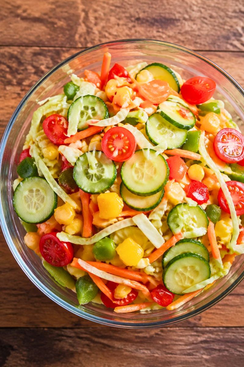 Crunchy Veggies Meet Tangy Dressing Recipe
