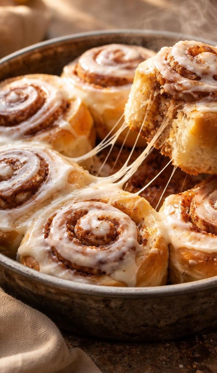 Use bread flour instead of all-purpose flour for a slightly chewier and taller roll. Pour a little heavy cream over the rolls before baking for an extra gooey bottom. Add chopped pecans or walnuts to the filling for a nice and salty crunch. Use a zester to add orange peel to the frosting for a bright, citrusy flavor. Make sure your milk is not too hot, or it will kill the yeast instantly. Frost the rolls while they are still warm so the icing seeps into the middle.