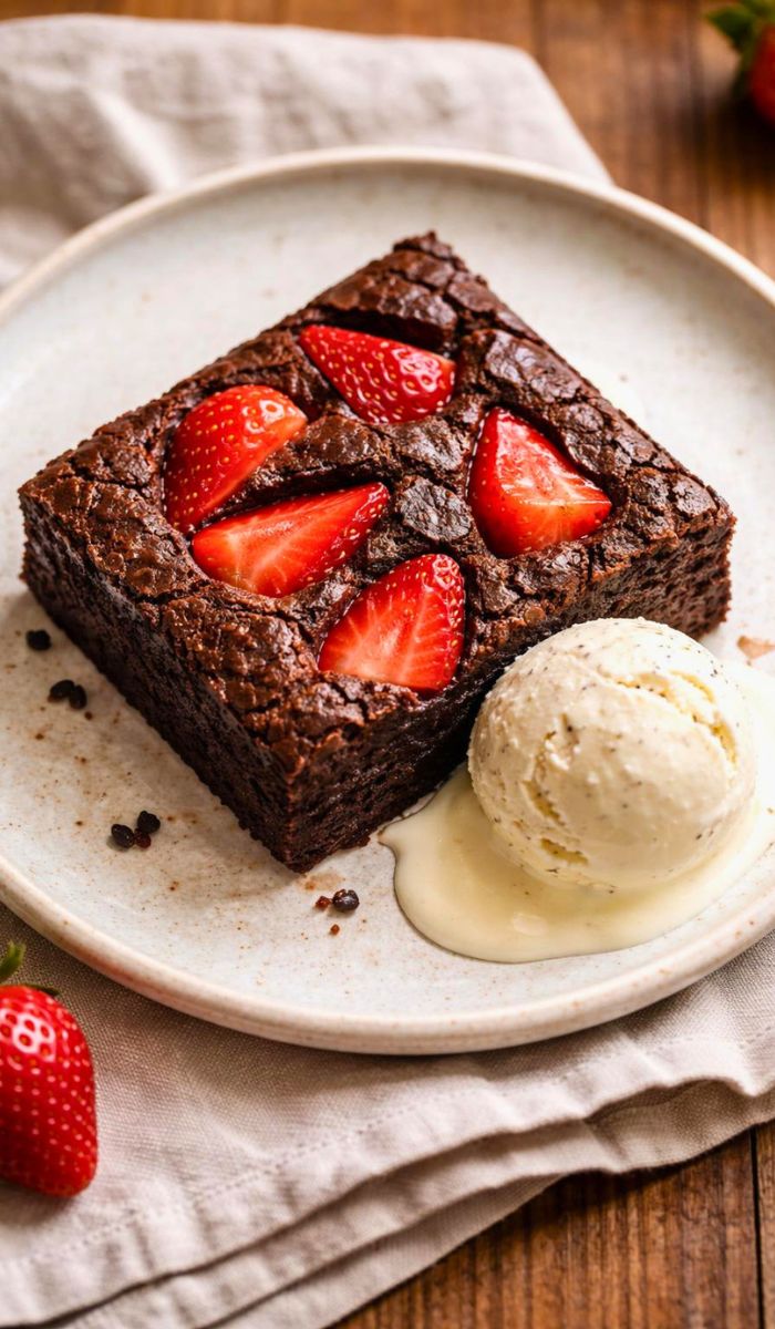 Strawberry Chocolate Fudge Brownies Recipe