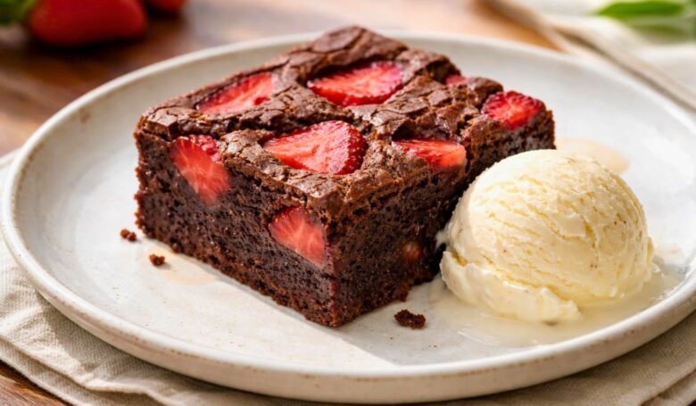 Strawberry Chocolate Fudge Brownies Recipe