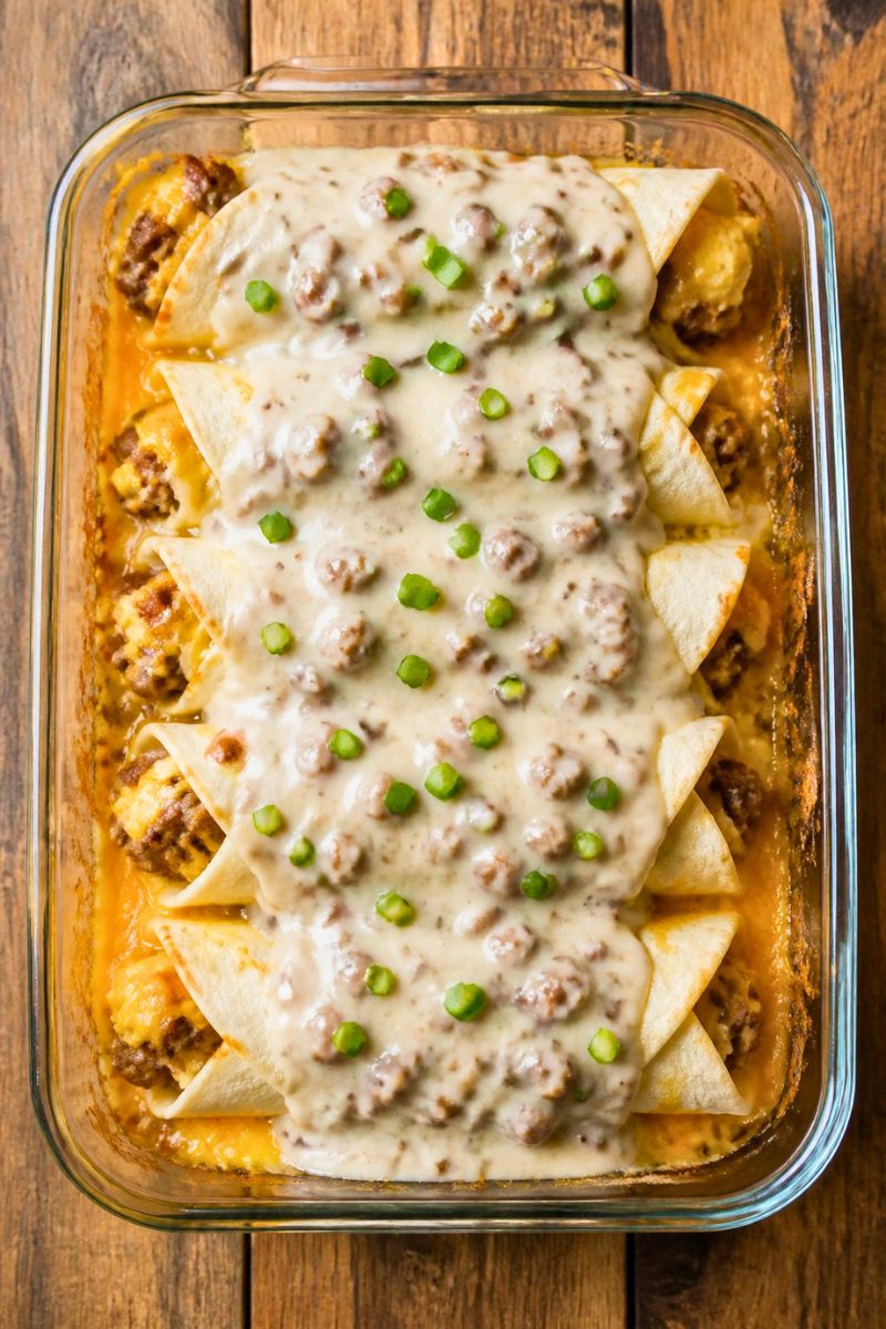 Breakfast Enchiladas with Sausage Gravy Recipe