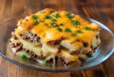 Cheesy Hamburger Potato Casserole Recipe