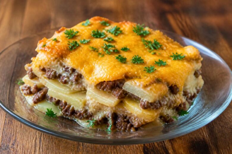 Cheesy Hamburger Potato Casserole Recipe