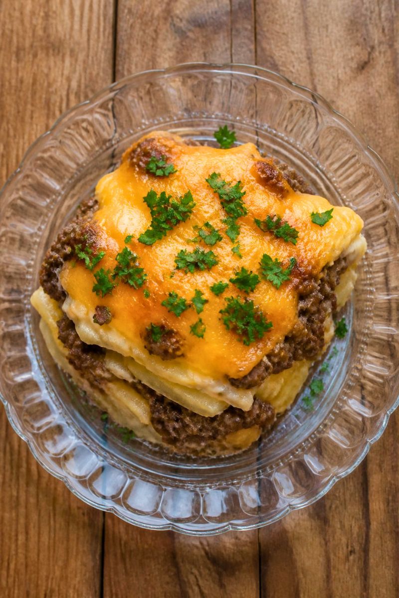 Cheesy Hamburger Potato Casserole Recipe