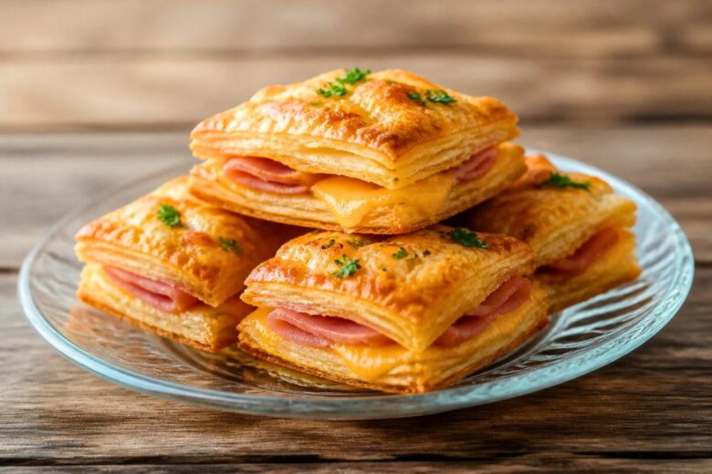 Crispy Ham & Cheese Puff Pastry Stacks Recipe