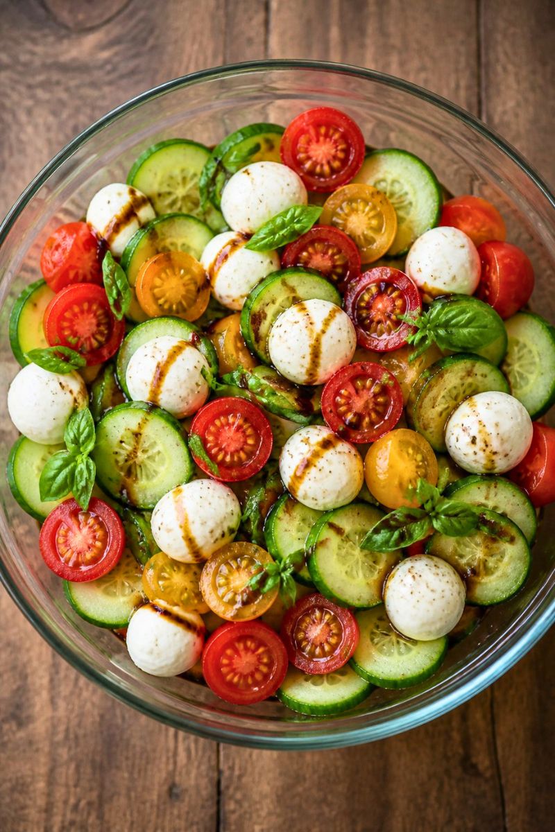 Fresh Cucumber Caprese Salad Recipe