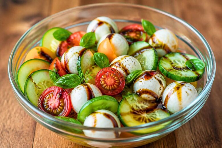 Fresh Cucumber Caprese Salad Recipe