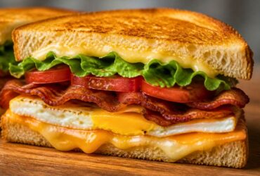 BLT Sandwiches with Southern-Sweet Cheese Stack, Eggs and Bacon Recipe