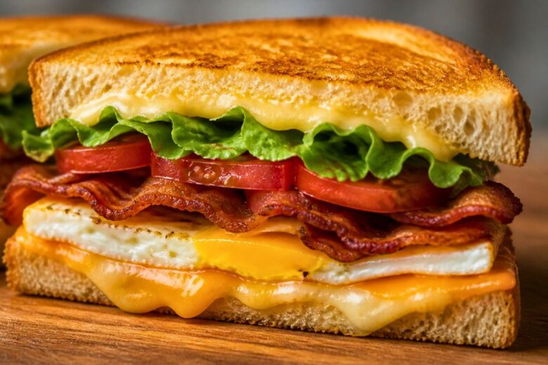 BLT Sandwiches with Southern-Sweet Cheese Stack, Eggs and Bacon Recipe