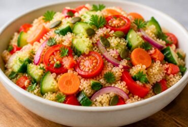 Crisp Vegetables and Toasted Quinoa with Lemon Dressing Recipe
