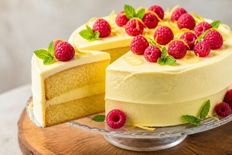 Raspberry Cake with Lemon Buttercream Recipe