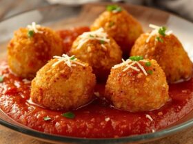 Rich Onion-Tomato Sauce and Grillo Arancini Rice Balls Recipe