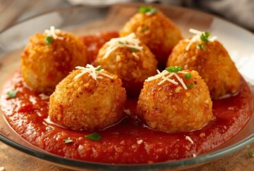 Rich Onion-Tomato Sauce and Grillo Arancini Rice Balls Recipe