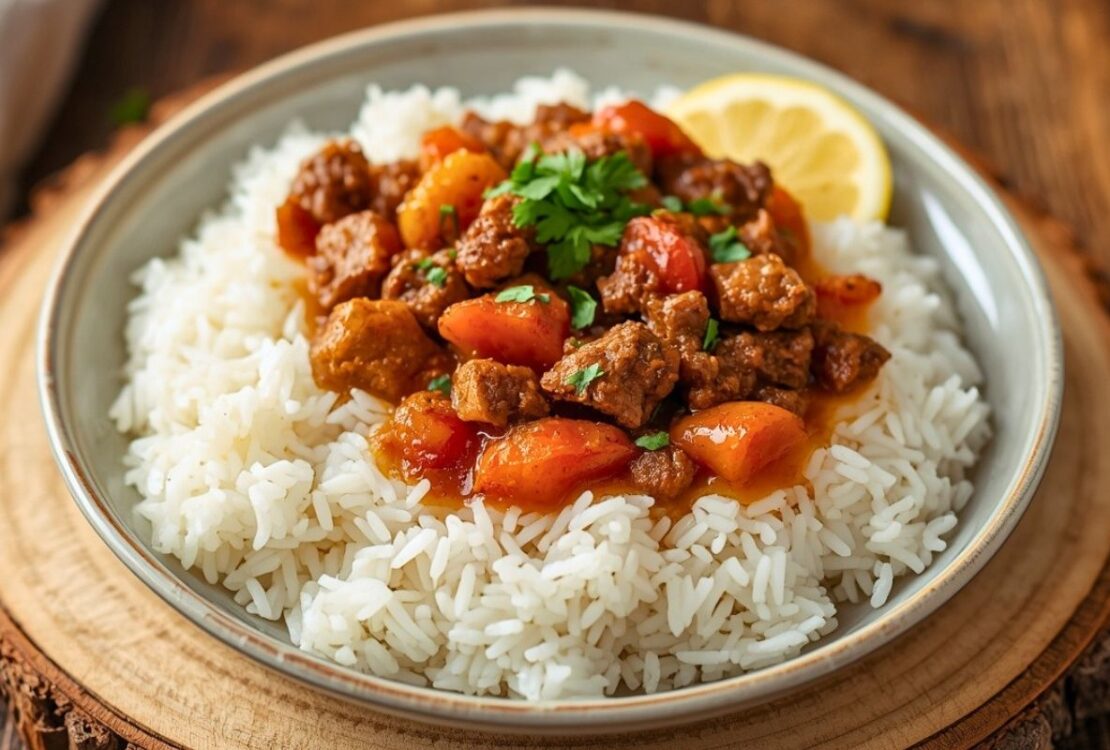 Savory Ground Beef and Fluffy Rice Recipe