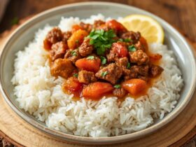 Savory Ground Beef and Fluffy Rice Recipe