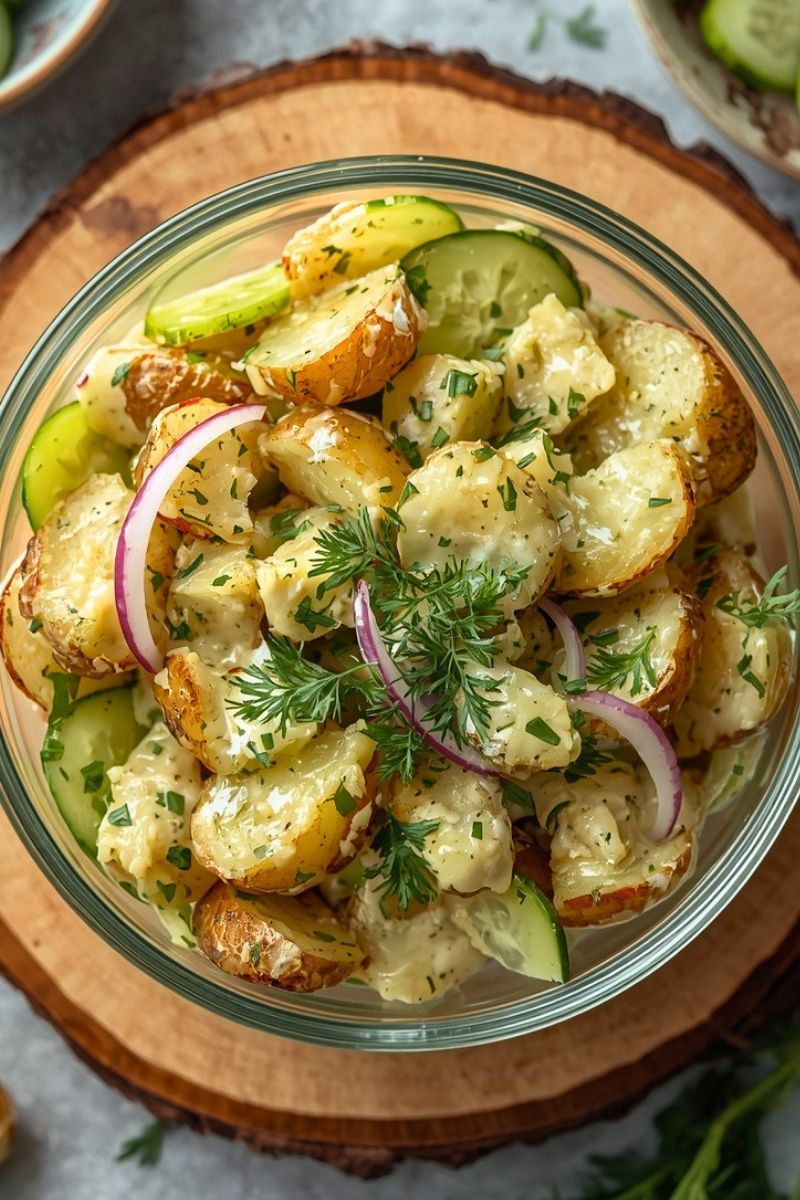 Smashed Potato and Cucumber Salad Recipe