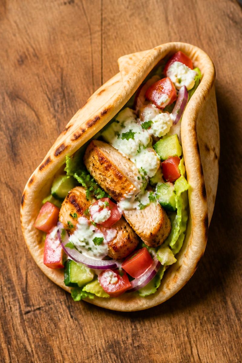 Warm Pita Bread with Pita Wrap Filling Recipe