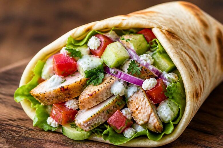 Warm Pita Bread with Pita Wrap Filling Recipe
