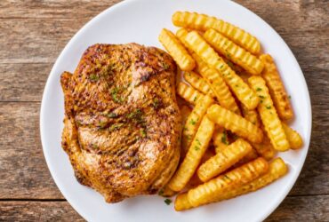 Chicken Steak and Crinkle Cut Fries Recipe