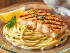 Grilled Fish and Creamy Pasta Recipe