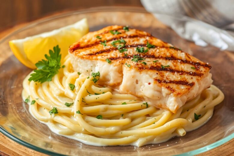 Grilled Fish and Creamy Pasta Recipe