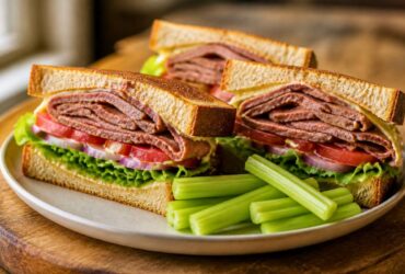 Roast Beef Sandwiches With Celery Sticks Recipe