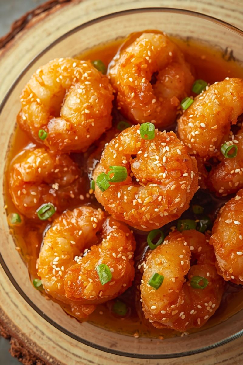 Shrimp Bombs With Warm, Amber Sauce Recipe