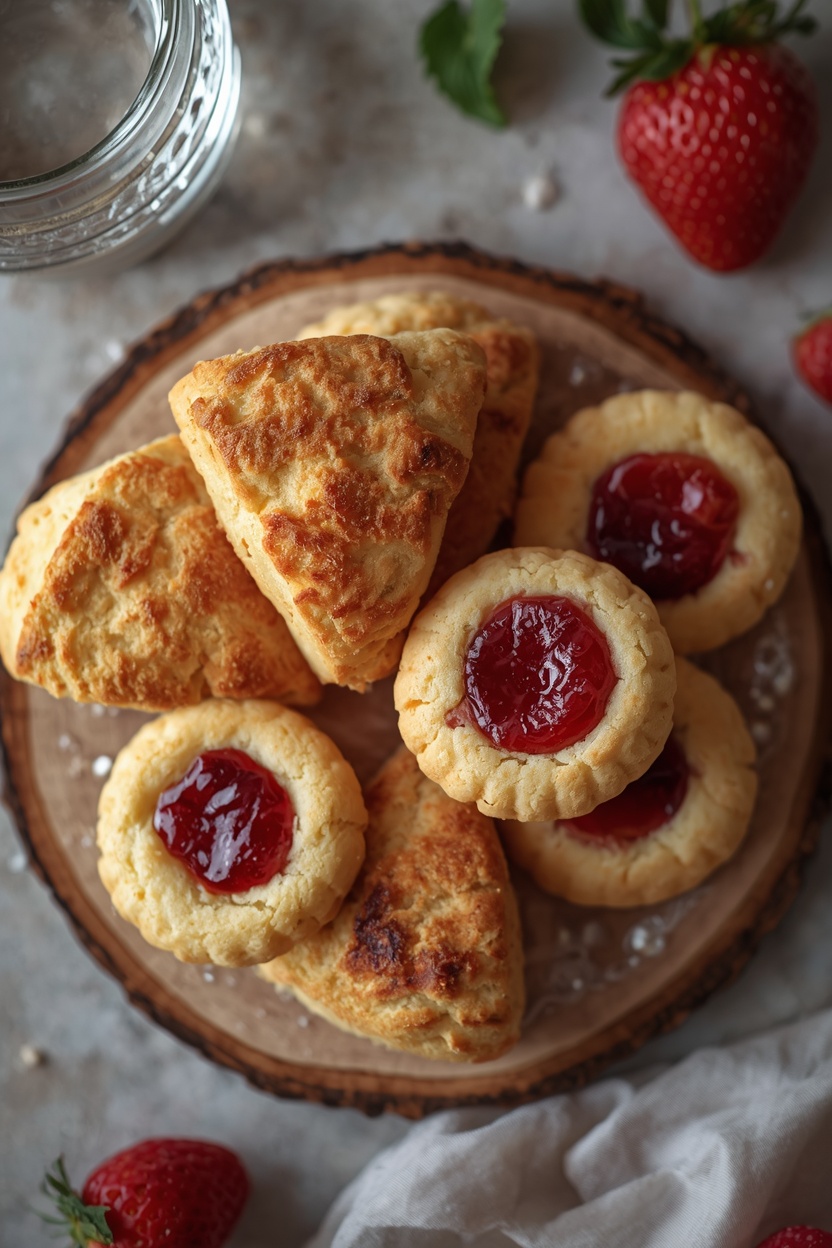 Fresh Scones and Delicate Thumbprint Cookies Recipe